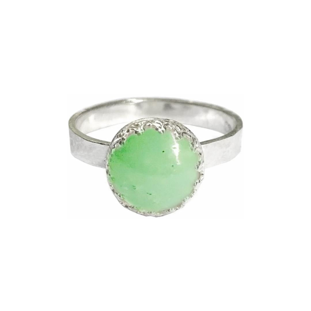 Chrysoprase Crown Ring