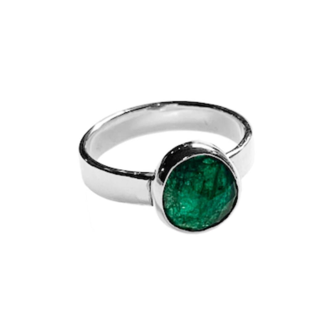 Silver Emerald Ring